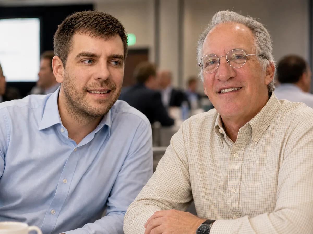 Chuck Feldman and Steven Sharp on site at a logistics conference